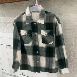 SHEIN Plaid Button-Up Jacket with Pockets